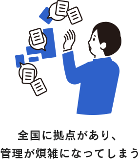 複数の拠点にある回答データをまとめて管理しづらい